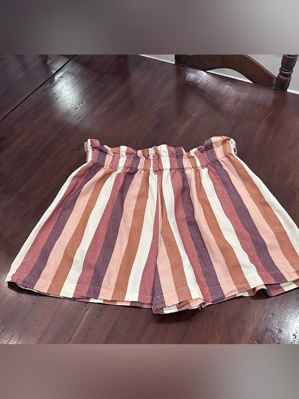 Madewell High-Waist Striped Shorts in Pink, Cream & Mauve